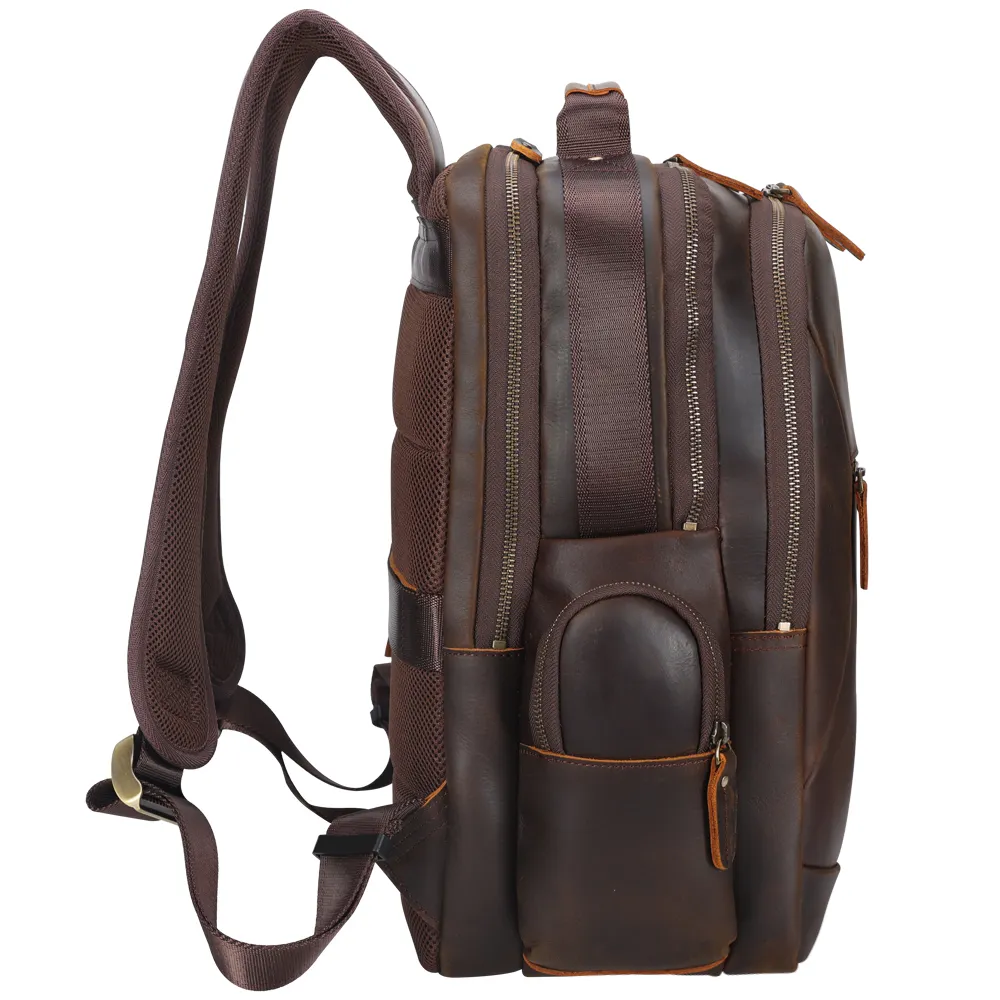 Vintage Full Grain Genuine Leather Laptop Backpack - 15.6 inches lapto