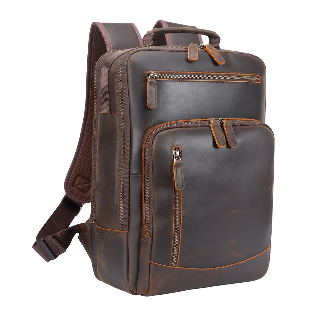 STILORD Pietro Business Lederen Rugzak Grote Laptop Rugzak 15.6 inch Vintage Backpack voor Kantoor Werk Trolley XL Echt Leder Kleur:tan donker - bruin STILORD Pietro Business Lederen Rugzak Grote Laptop Rugzak 15.6 inch Vintage Backpack voor Kantoor Werk Trolley XL Echt Leder Kleur:tan donker - bruin
