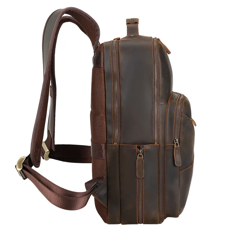 Full Grain Genuine Functional Leather Laptop Backpack