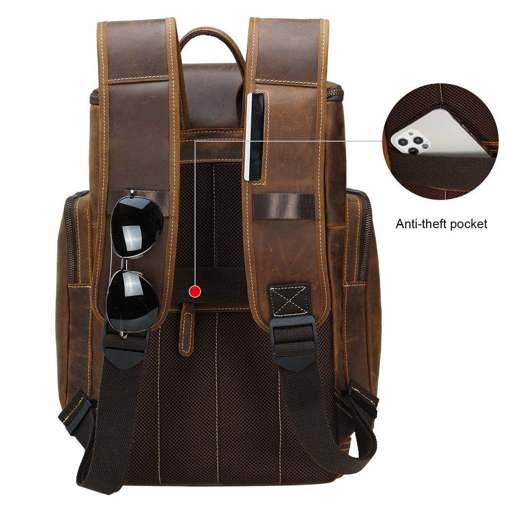 denali leather goods backpack Leather Backpack for Men for 15.6