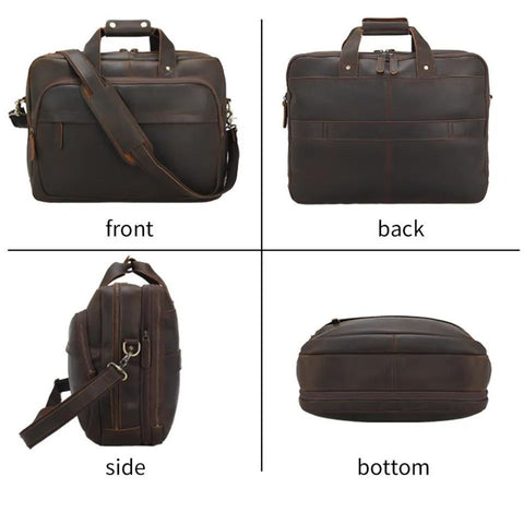 Genuine Leather Retro Style Briefcase