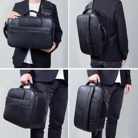 Convertible Briefcase Crossbody Sling Backpack for Men