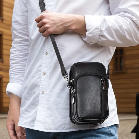 Full Grain Leather Messenger Crossbody Bag