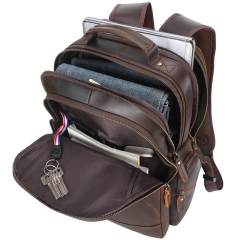 Vintage Full Grain Genuine Leather Laptop Backpack - 15.6 inches lapto Vintage Full Grain Genuine Leather Laptop Backpack - 15.6 inches lapto