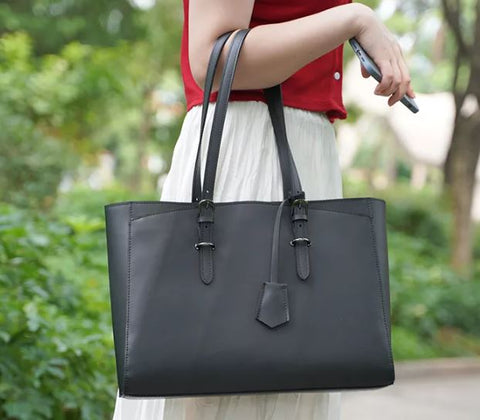 Classic Top-Grain Leather Tote for Women