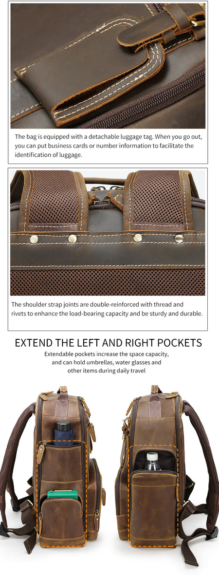 15.6 backpack leather Leather Backpack for 15.6" Laptop